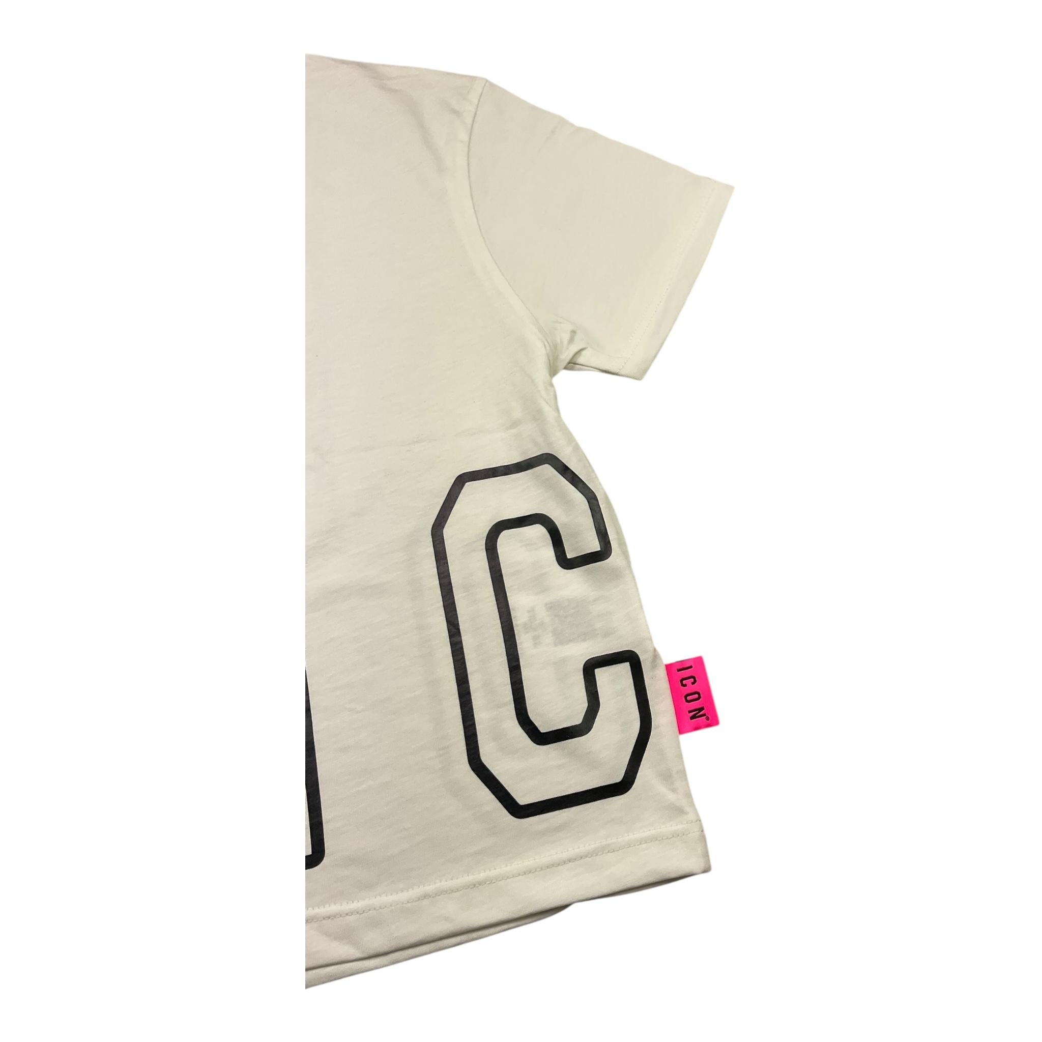 ICON t-shirt girocoll tinta unita con logo Bianco per Bambina IGKS035505 BIANCO ICON 