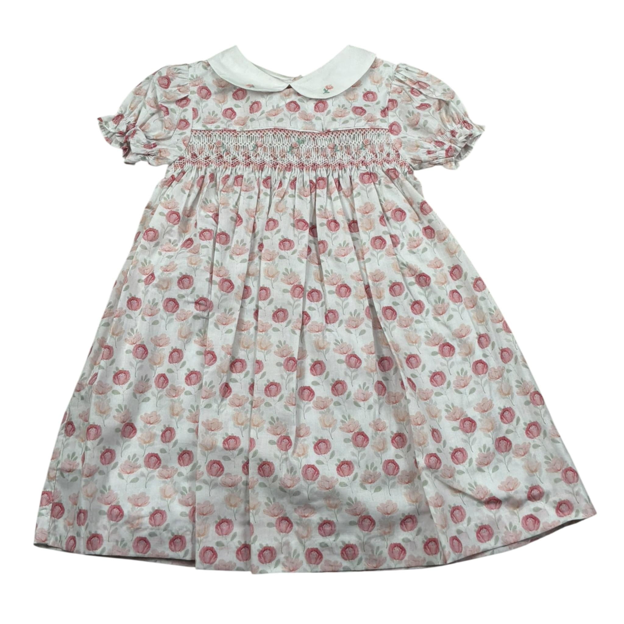 Malvi & Co Abito Mezza Manica Tinta Unita Fantasia Floreale per Neonata S24N135VEPS BIANCO MALVI & CO 