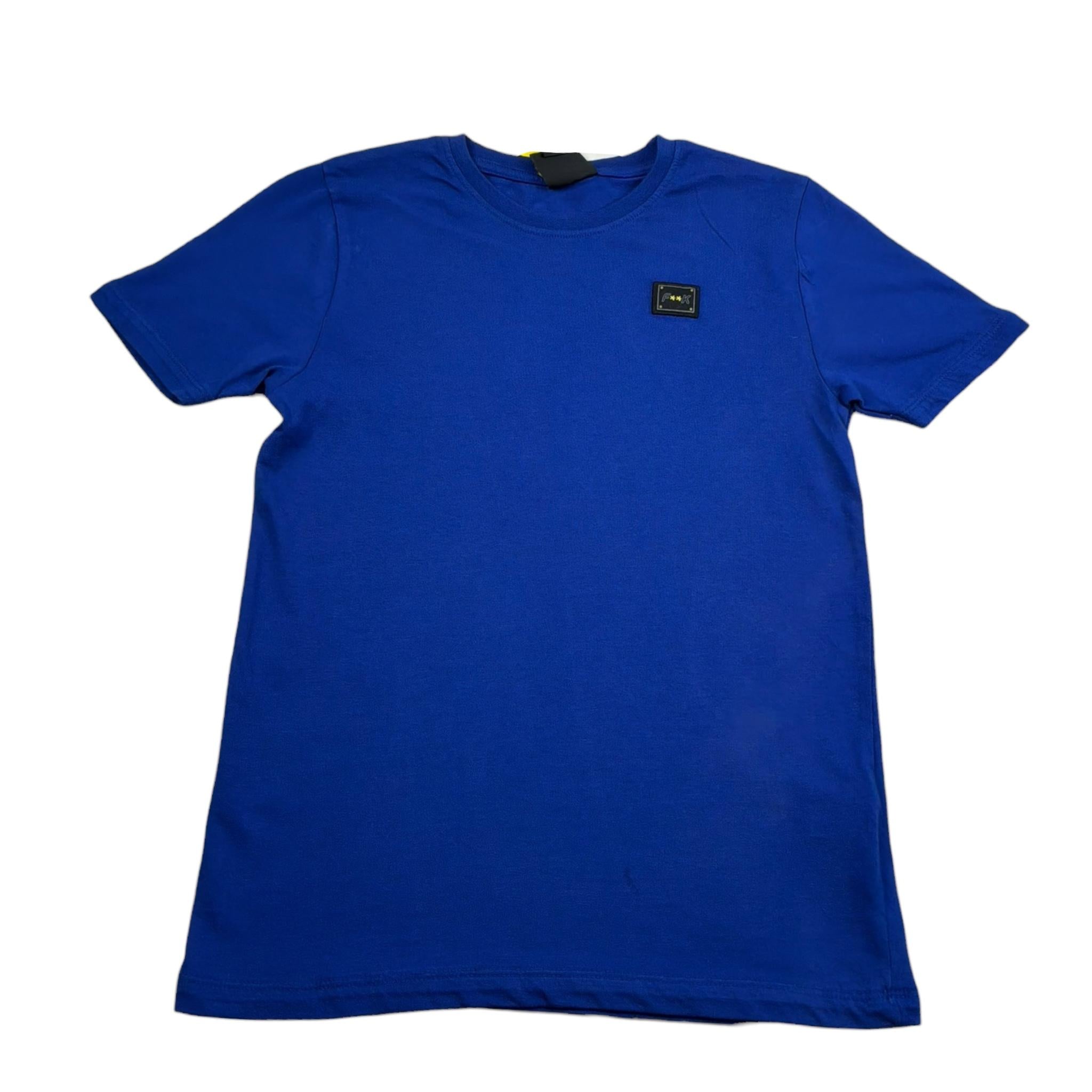 F**K T-Shirt Girocollo Tinta Unita con Stampa per Bambino FJ2450038RY BLU F**K 