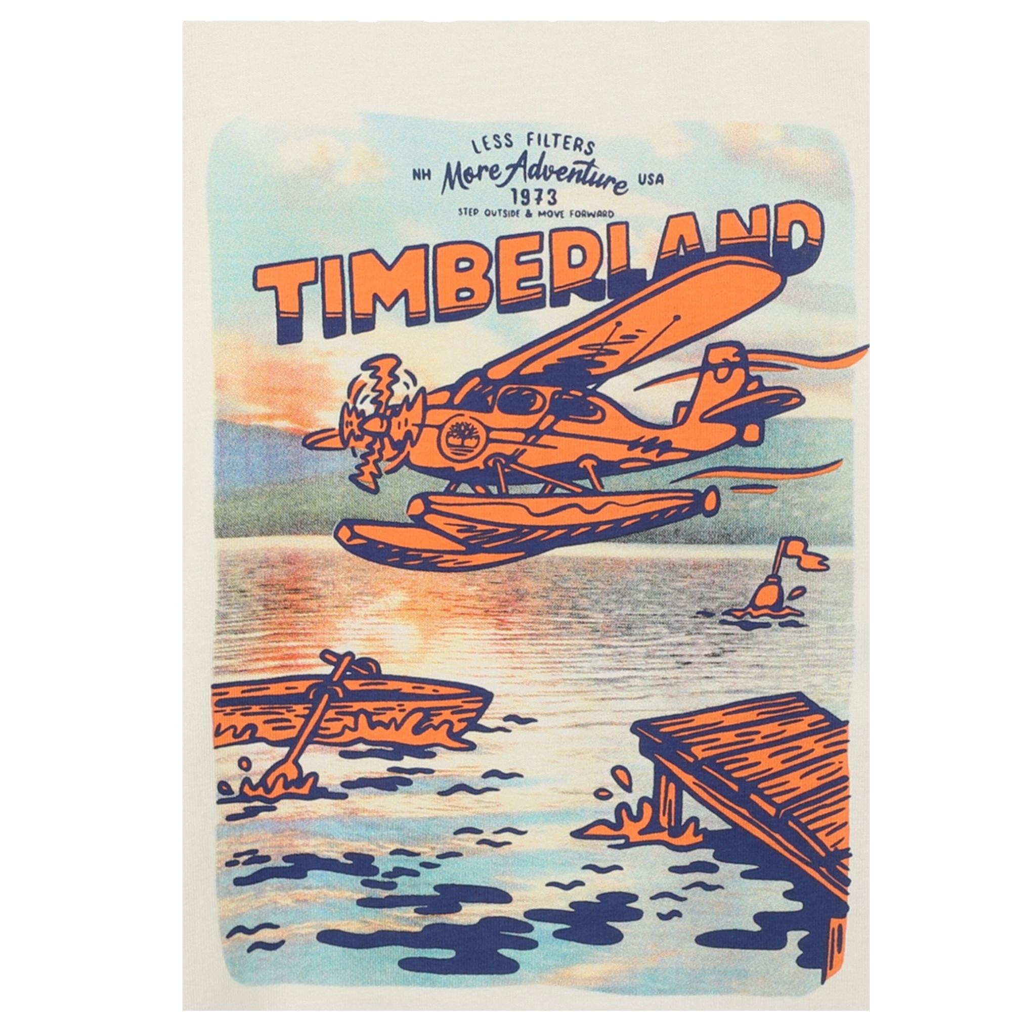 Timberland T-Shirt Girocollo Tinta Unita con Stampa per Bambino T60511 BEIGE TIMBERLAND 