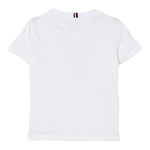 Tommy Hilfiger T-Shirt Girocollo Tinta Unita con Logo per Bambino KB0KB08817 BIANCO TOMMY HILFIGER 