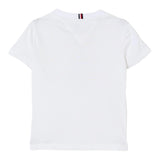 Tommy Hilfiger T-Shirt Girocollo Tinta Unita con Logo per Bambino KB0KB08817 BIANCO TOMMY HILFIGER 