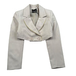 Naice Giacca Modello Crop Tinta Unita Doppiopetto per Bambina 27152 BEIGE NAICE 