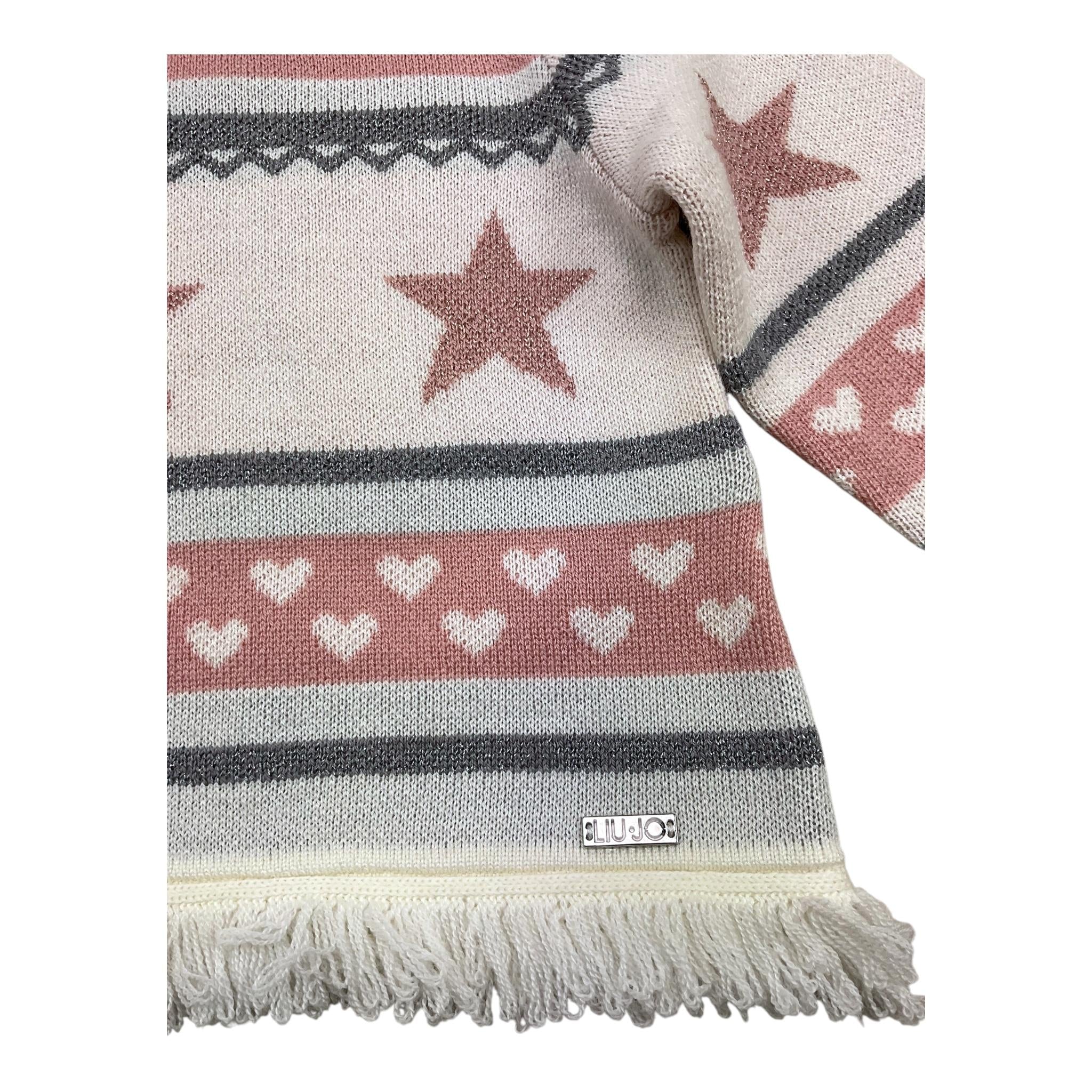 LIU JO maglia girocollo tinta unita con stampe in contrasto Bianco per Neonata KF4095 BIANCO LIU JO 