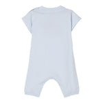 Burberry Pagliaccetto Girocollo Tinta Unita con Stampa per Neonato 8100678 AZZURRO BURBERRY 