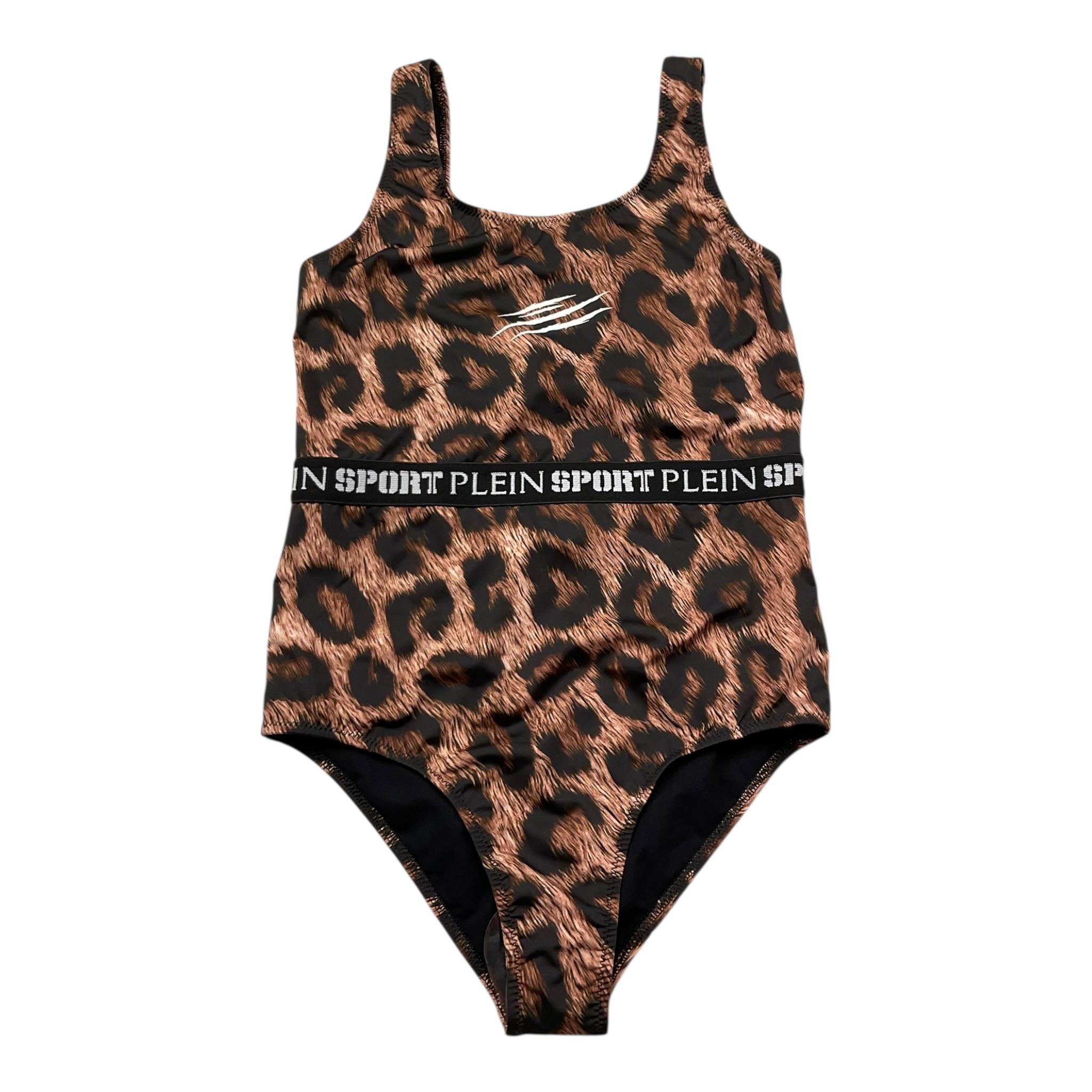 Plein Sport Swim Costume Intero Fantasia Maculata per Bambina PS25KGP04 MARRONE PLEIN SPORT SWIM 