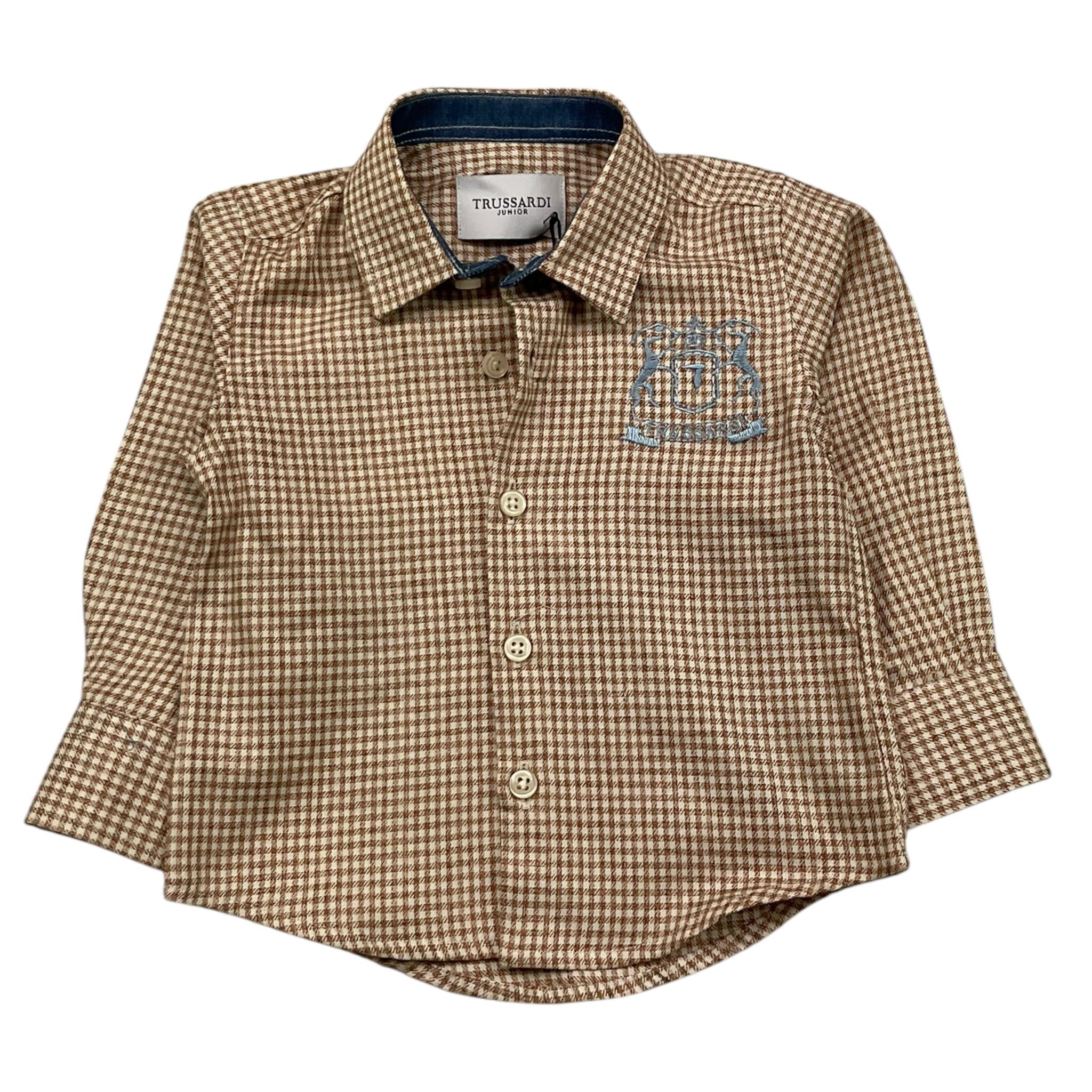 TRUSSARDI camicia manica lunga fantasia quadretti Ruggine per Neonato TIA25084CA RUGGINE TRUSSARDI 