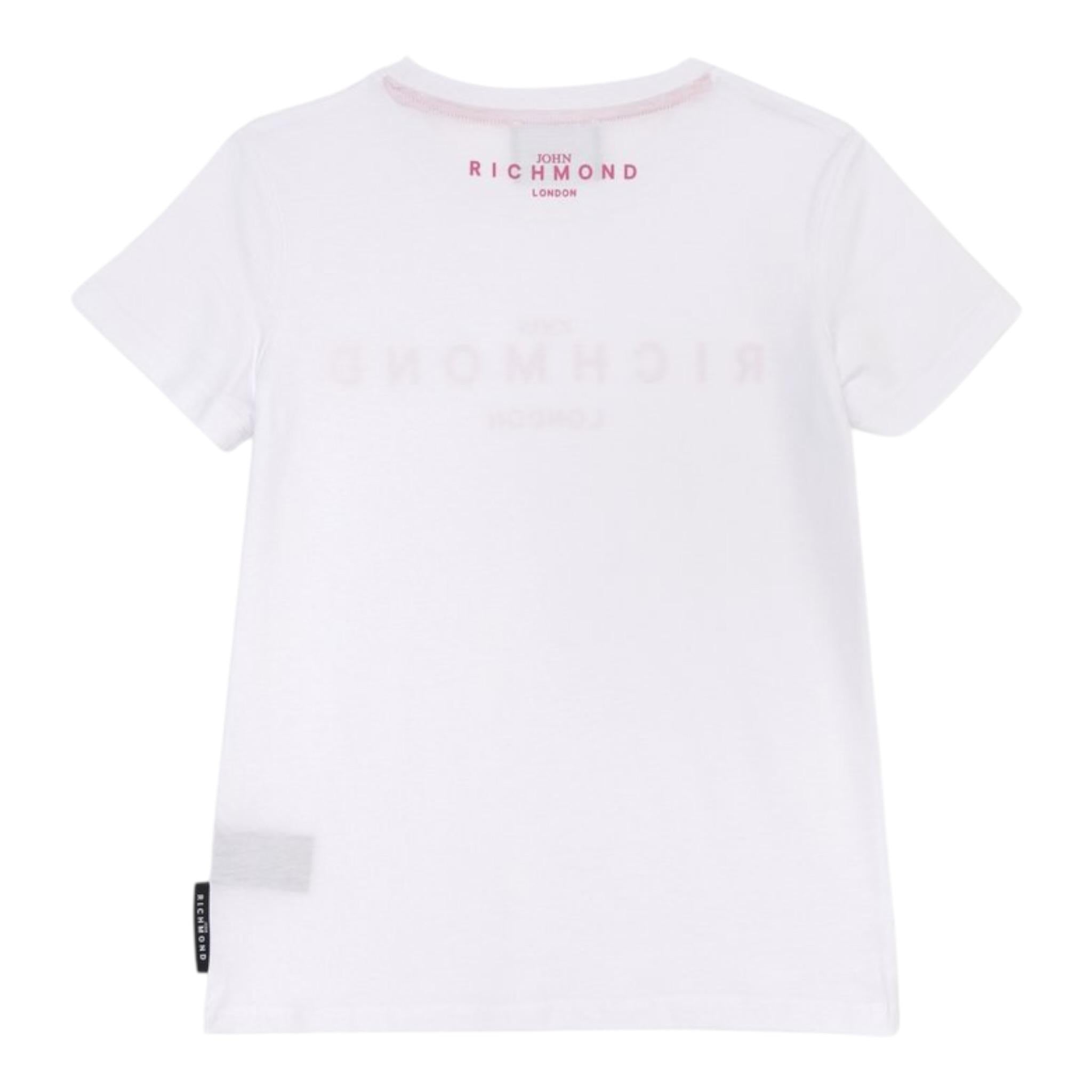 John Richmond T-Shirt Girocollo Tinta Unita con Stampa per Bambina RGP25002TSXX BIANCO JOHN RICHMOND 