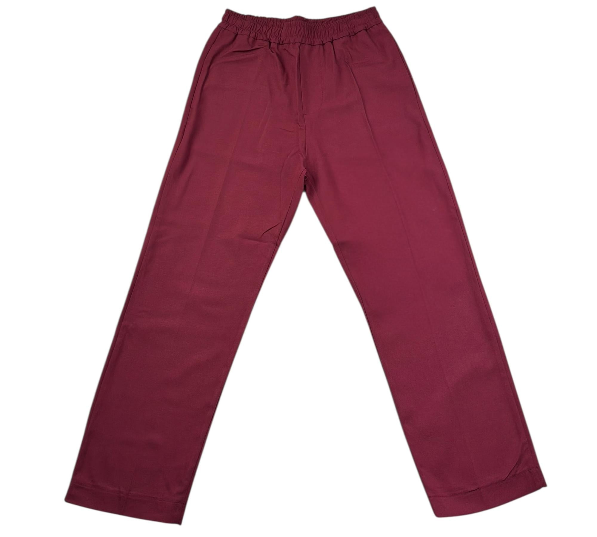 Paolo Pecora Pantalone Tinta Unita con Elastico In Vita per Bambino PP4303 BORDEAUX PAOLO PECORA 