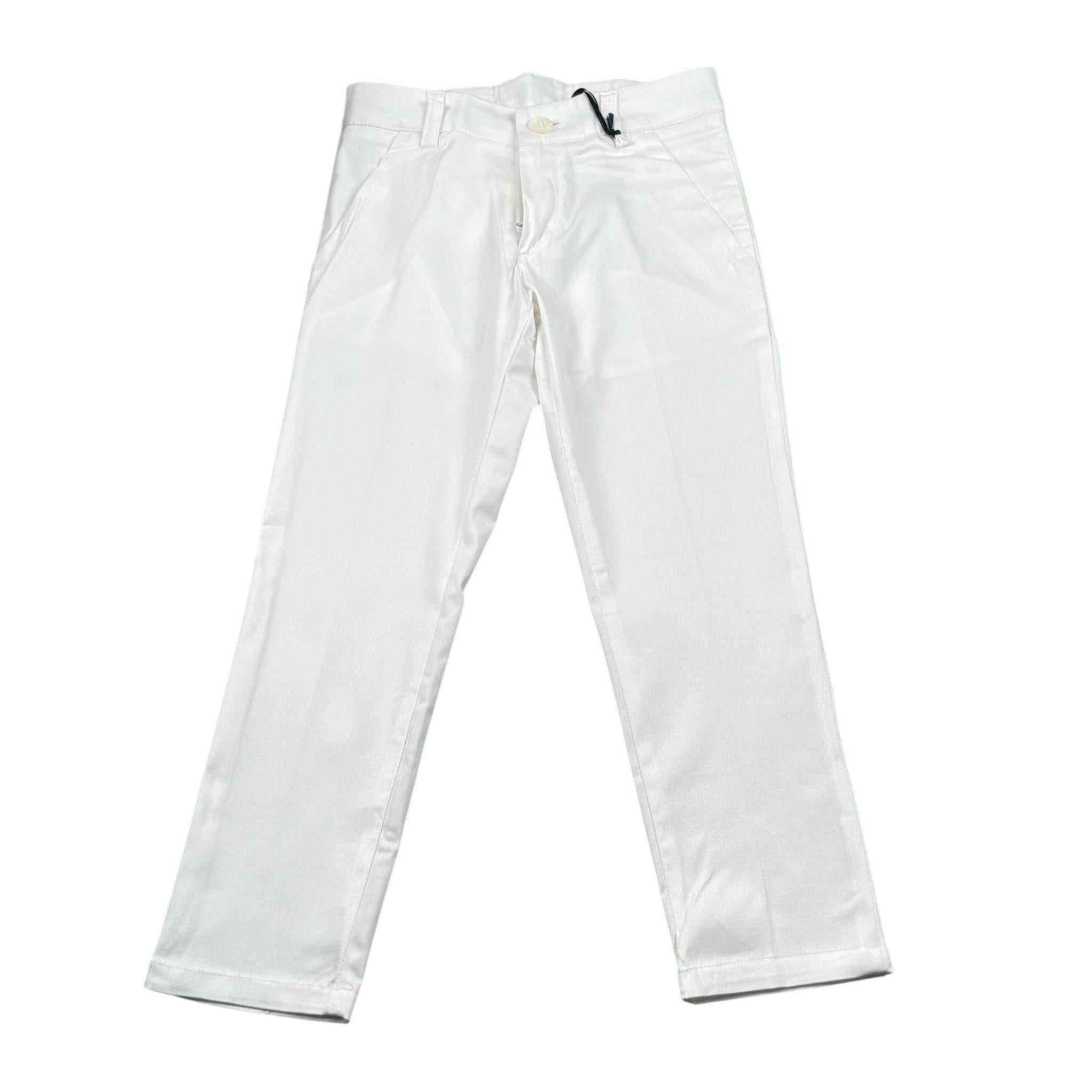 Manuel & Frank Pantalone Tinta Unita con Girovita Regolabile per Bambino MF1050B BIANCO MANUEL & FRANK 