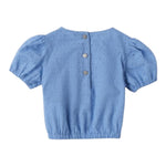 Sarabanda Top Traforato Mezza Manica Tinta Unita per Neonata 0B257N AZZURRO SARABANDA 