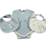 Trussardi Set 3 Pezzi Body Manica Lunga-Bavetta-Cappello per Neonato TLP26001TU AZZURRO TRUSSARDI 