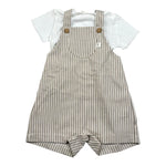 Teddy E Minou Completo 2 Pezzi T-Shirt-Salopette Bicolore per Neonato E24CP046C1079 BIANCO/VERDE TEDDY E MINOU 