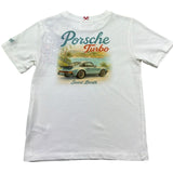 Saint Barth T-Shirt Girocollo Tinta Unita con Stampa per Bambino PORSCHERETRO BIANCO SAINT BARTH 