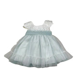 Amaya Abito Mezza Manica Tinta Unita con Tulle per Neonata 591004 BIANCO/VERDE AMAYA 