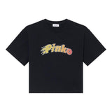 Pinko T-Shirt Girocollo Tinta Unita con Logo per Bambina KFTS001 NERO PINKO 