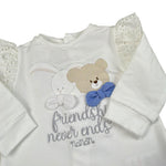 Nanan Tutina Tinta Unita con Ricami per Neonata E24418 BIANCO NANAN 