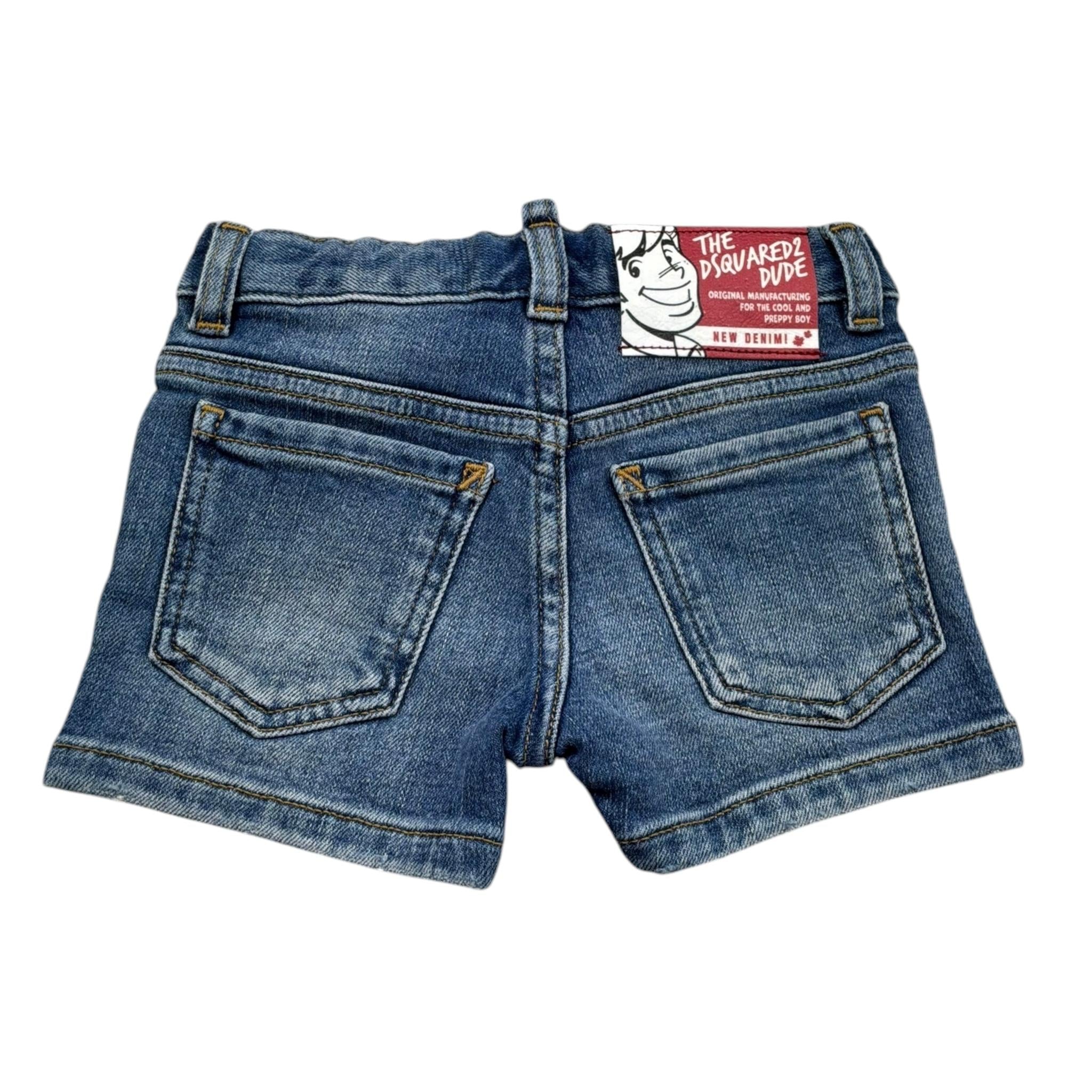 Dsquared2 Bermuda Tinta Unita In Denim per Neonato DQ00WGN BLU DSQUARED2 