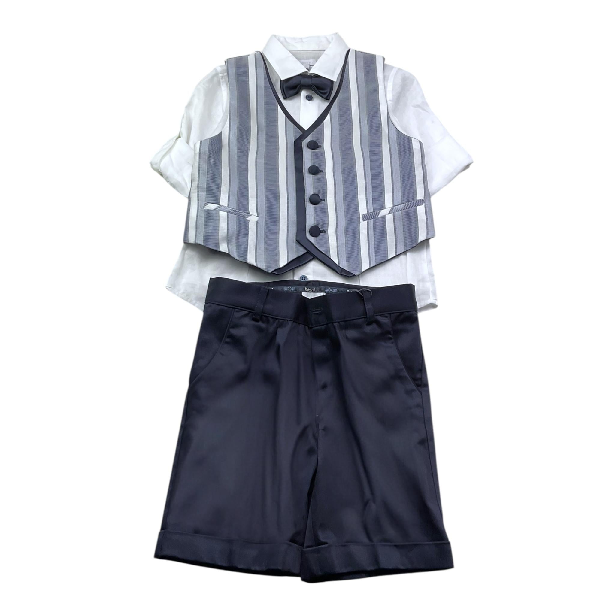 Baby A. Completo 4 Pezzi Bermuda-Camicia-Papillions-Gilet per Neonato A2804N AZZURRO BABY A. 