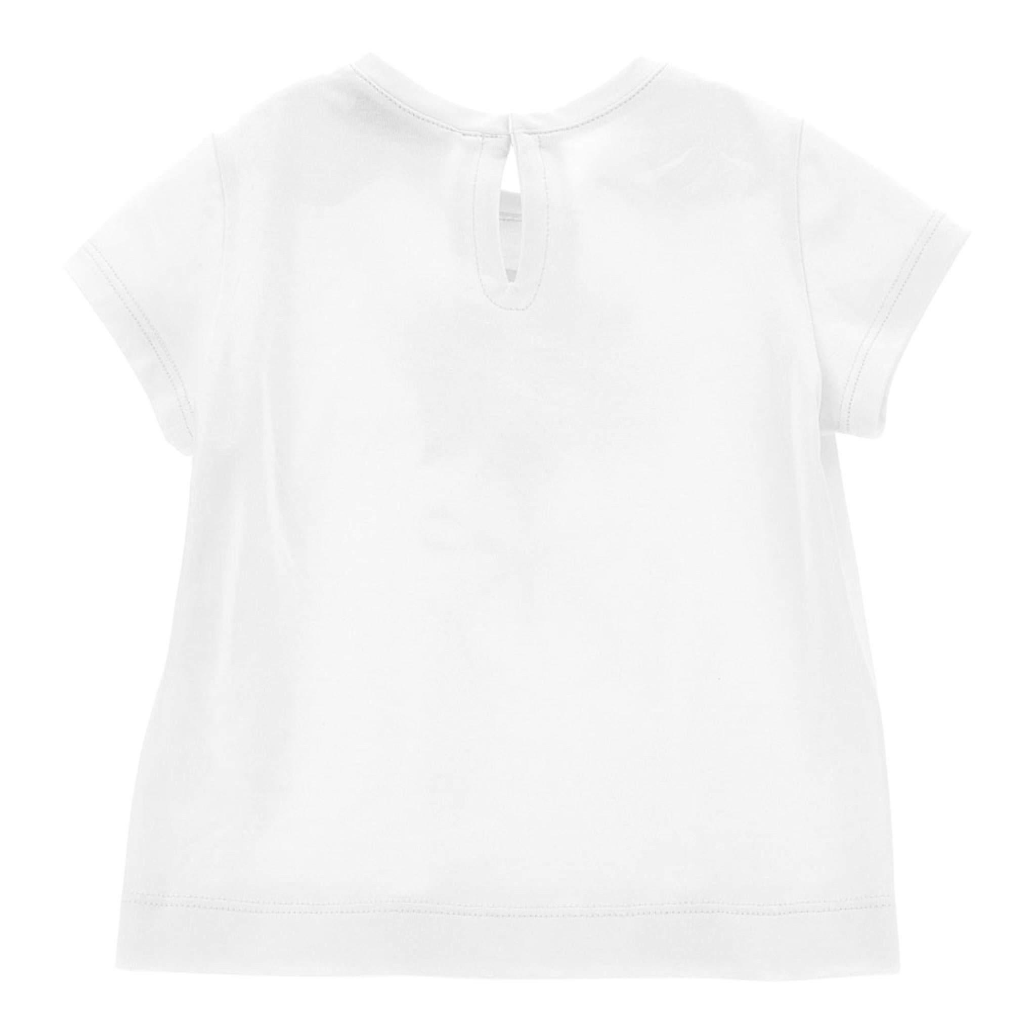 Monnalisa T-Shirt Girocollo con Stampa Tinta Unita per Neonata 39E602 BIANCO MONNALISA 