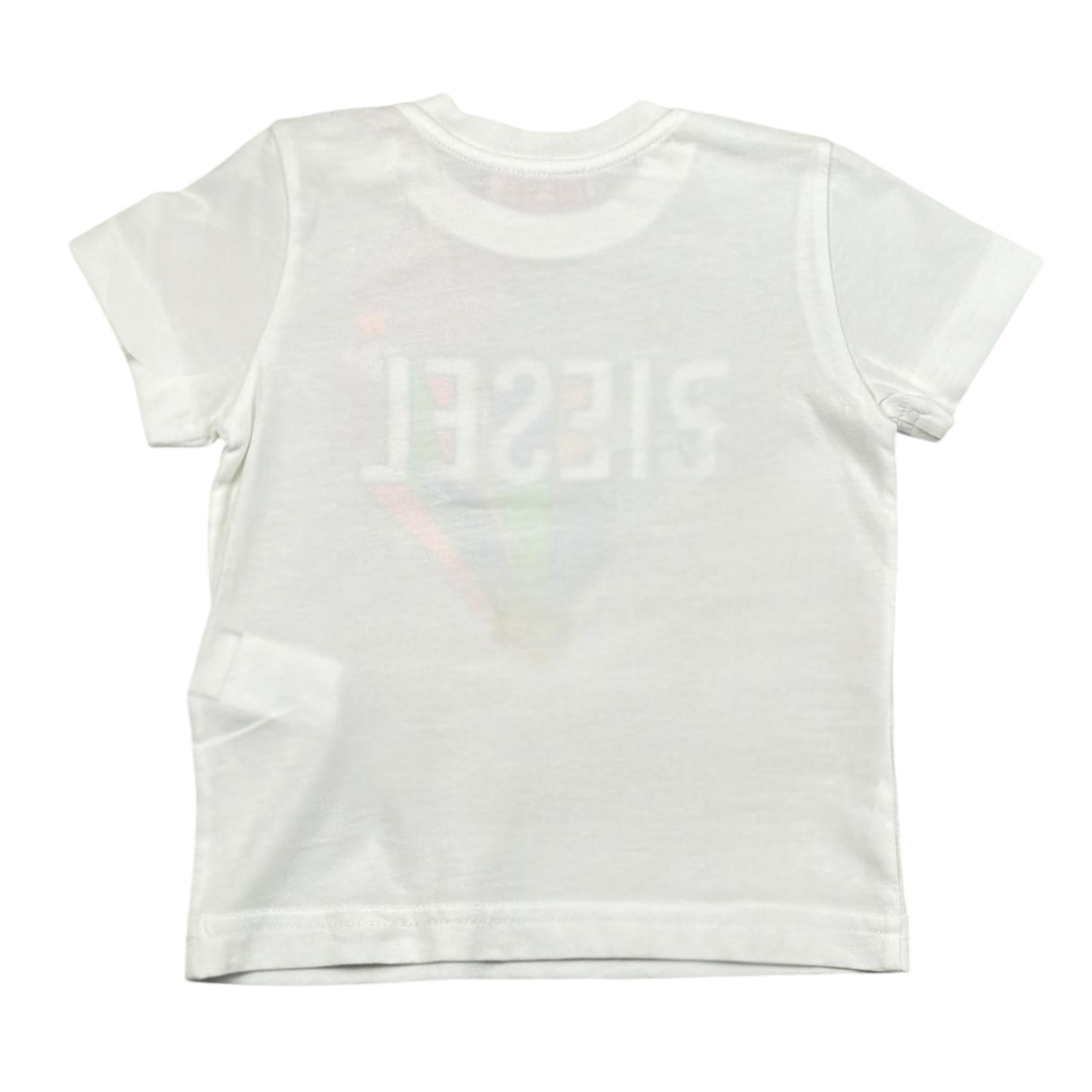 Diesel T-Shirt Girocollo Tinta Unita con Stampa per Neonata K00518 BIANCO DIESEL 