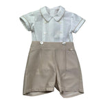 Le Bebe Completo 2 Pezzi Camicia-Bermuda per Neonato LBB5326 BIANCO/BEIGE LE BEBE 