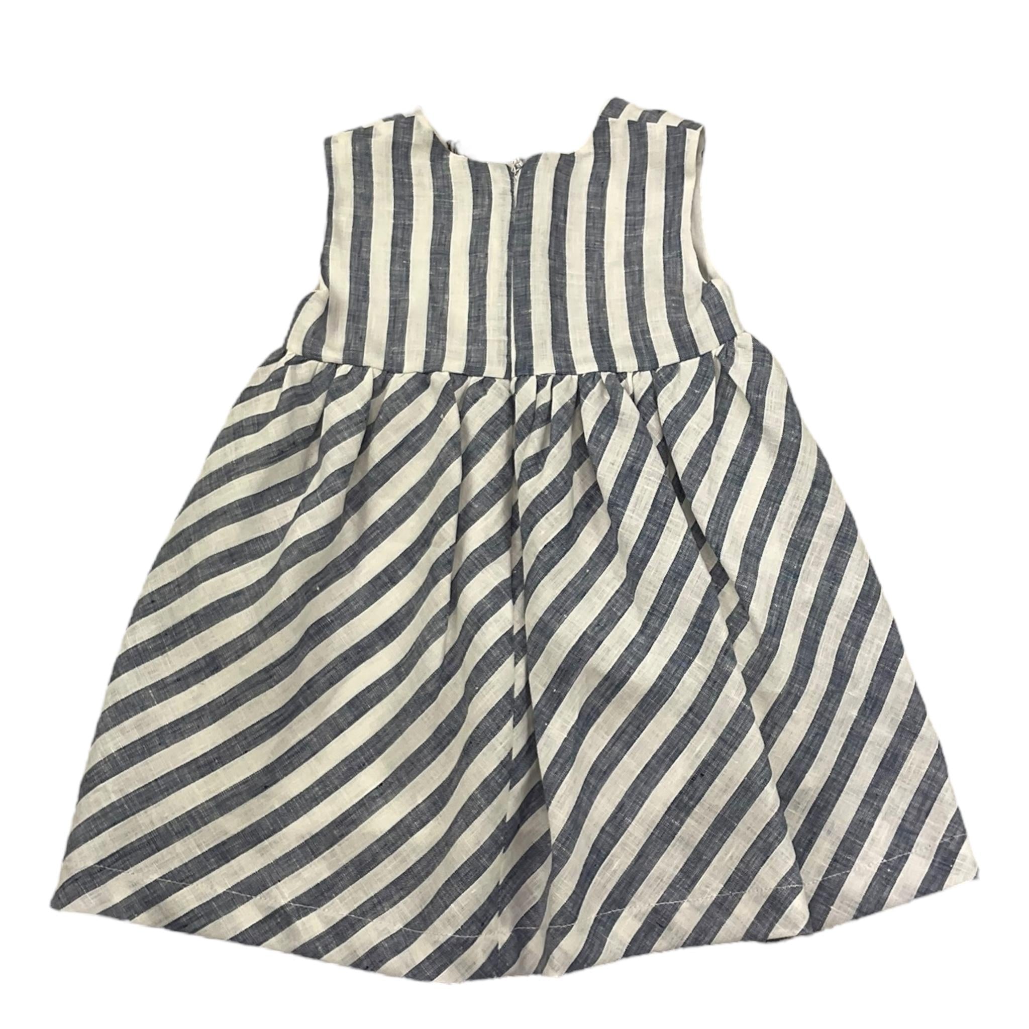 J.O. Milano Abito Giromanica Tinta Unita con Fantasia A Righe per Neonata 172B1N BIANCO/BLU J.O. MILANO 