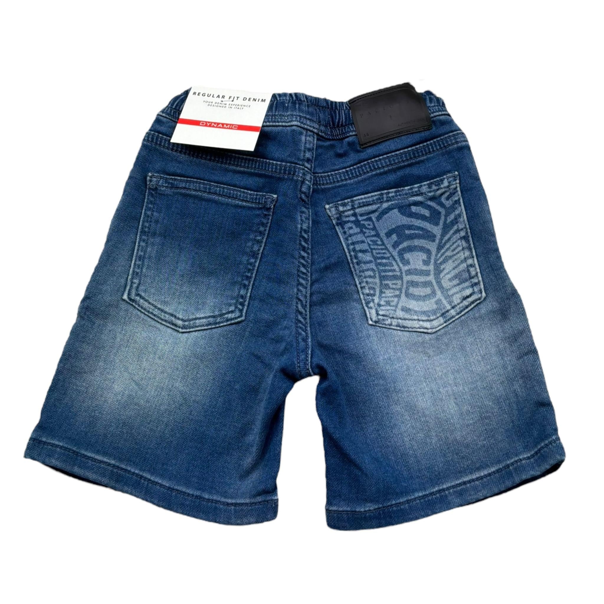 Cesare Paciotti Bermuda In Denim Tinta Unita con Elastico In Vita per Bambino BMP5101B BLU CESARE PACIOTTI 