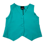 Naice Gilet Tinta Unita con Bottoni per Bambina 27139 VERDE ACQUA NAICE 