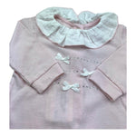 Isabel & Martinez Tutina Manica Lunga Tinta Unita con Ricami per Neonata IM25N409 ROSA ISABEL & MARTINEZ 