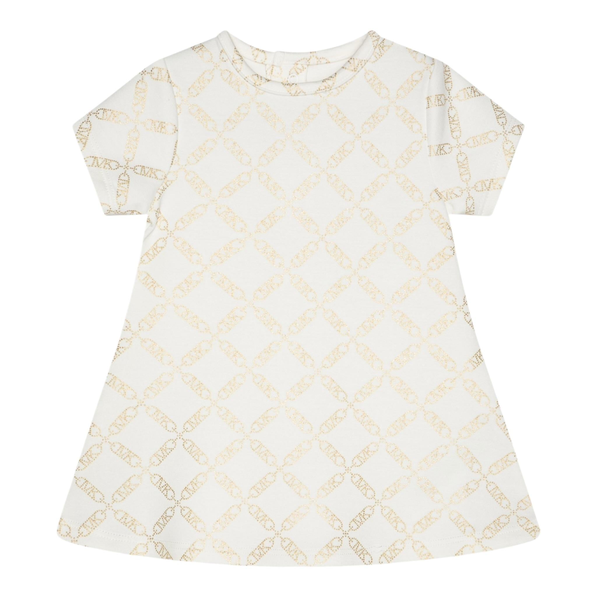 Michael Kors Abito Mezza Manica Girocollo Logato per Neonata R30311X PANNA MICHAEL KORS 