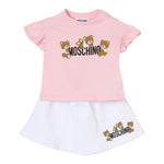 Moschino Completo 2 Pezzi T-Shirt-Gonna per Neonata MAG01G BIANCO/ROSA MOSCHINO 