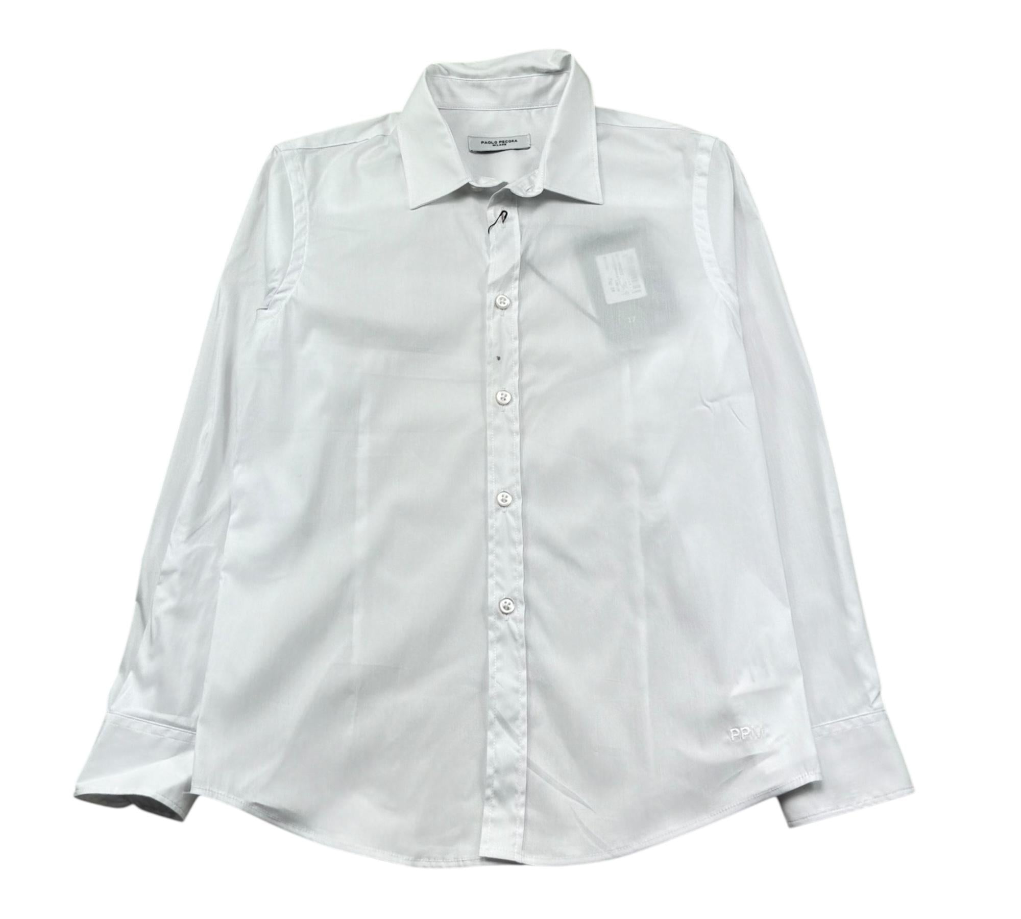 Paolo Pecora Camicia Manica Lunga Tinta Unita per Bambino PP4233 BIANCO PAOLO PECORA 