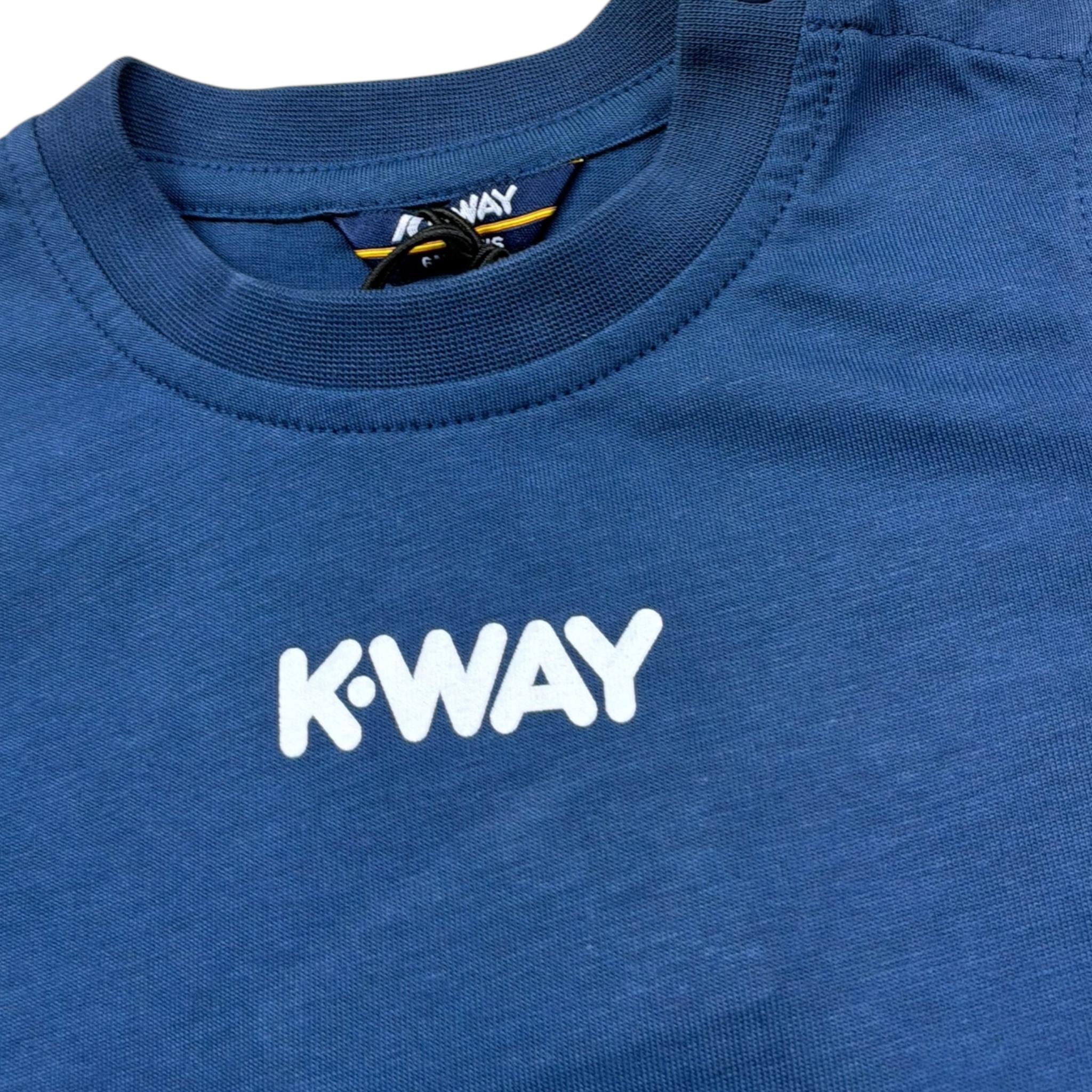 K-Way T-Shirt Girocollo Tinta Unita con Logo per Neonato K11613WX BLU K-WAY 