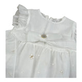 Barcellino Abito Mezza Manica Tinta Unita  per Neonata 121407 BIANCO BARCELLINO 