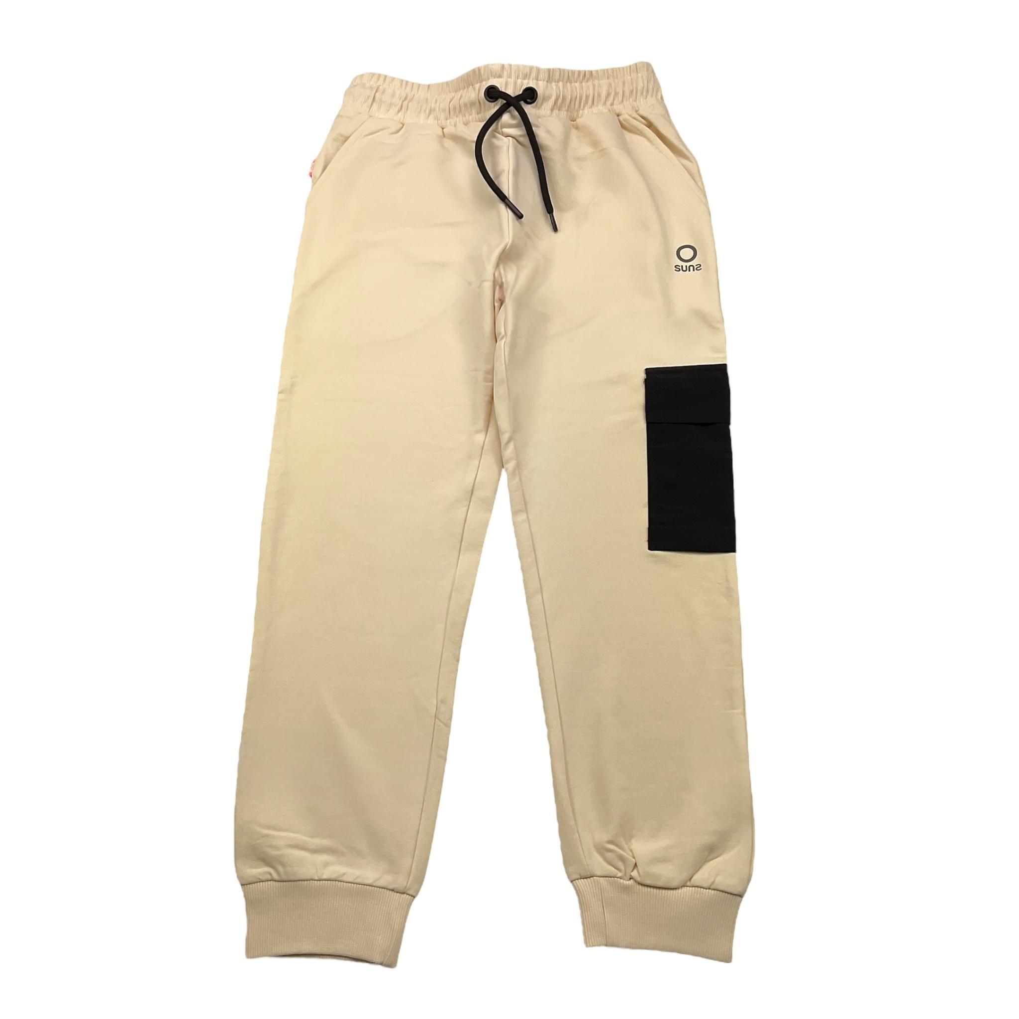 Suns  Pantalone Tuta Tinta Unita con Tasca In Contrasto per Bambino PFS51021U PANNA SUNS 