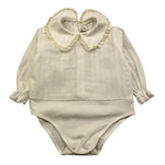 LA STUPENDERIA camicia manica lunga tinta unita Bianco per Neonata TBBD58 BIANCO LA STUPENDERIA 