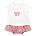 Mayoral Completo 2 Pezzi T-Shirt-Gonna con Coulotte Bicolore per Neonata 1853 BIANCO/ROSA MAYORAL 