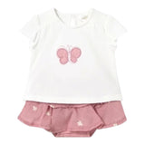 Mayoral Completo 2 Pezzi T-Shirt-Gonna con Coulotte Bicolore per Neonata 1853 BIANCO/ROSA MAYORAL 