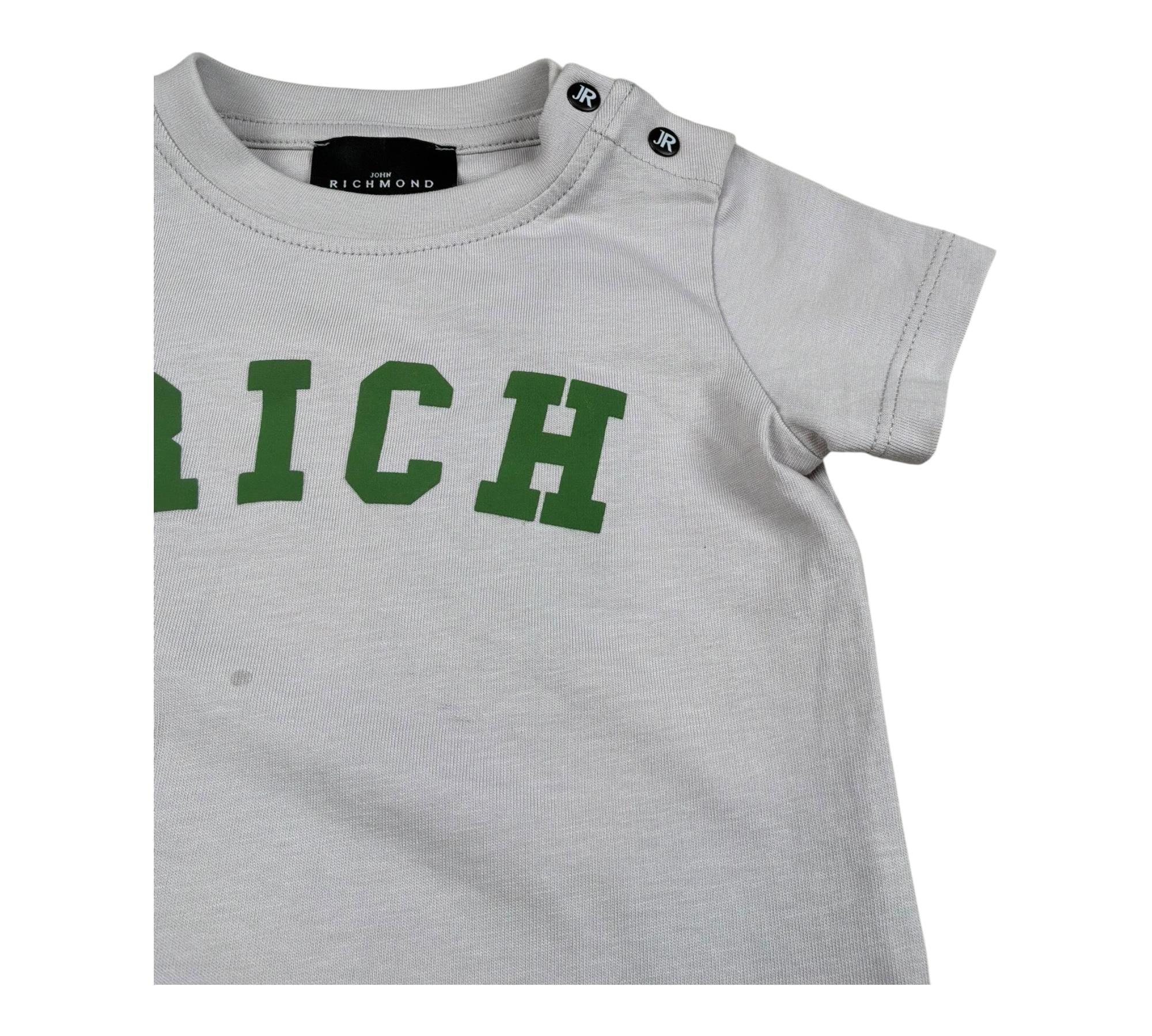 John Richmond Completo 2 Pezzi T-Shirt-Bermuda per Neonato RIP26022CJ GRIGIO/VERDE JOHN RICHMOND 