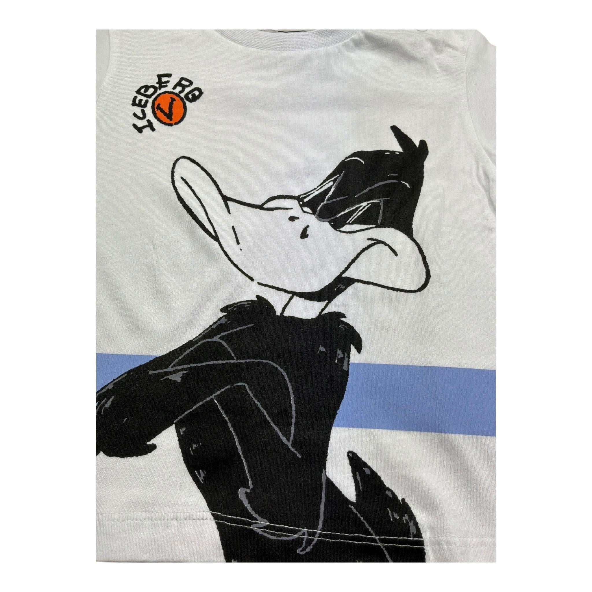 Iceberg T-Shirt Girocollo Tinta Unita con Stampe In Contrasto per Neonato TSICE5102BNX BIANCO ICEBERG 