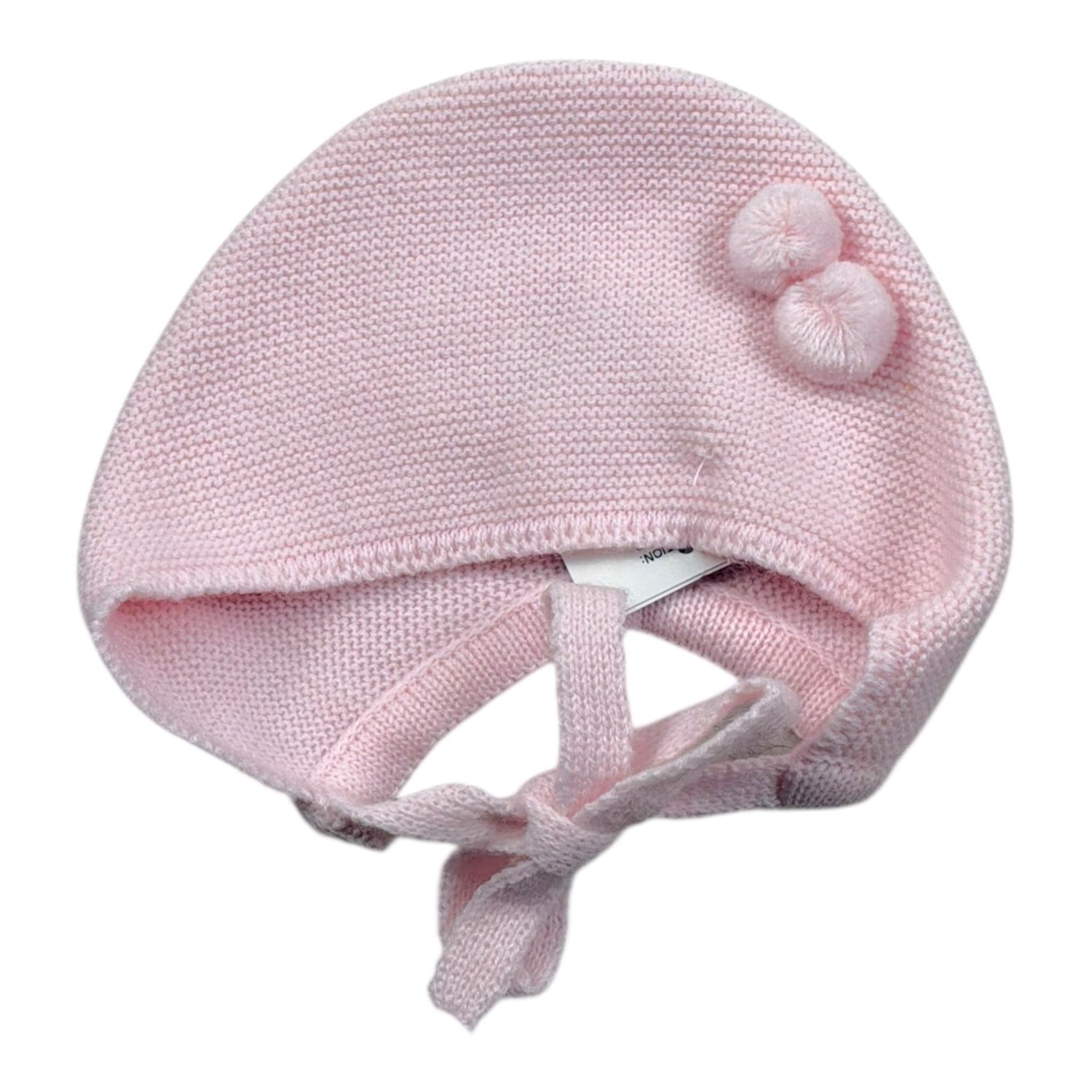 Granlei Cappello Tinta Unita con Ricami per Neonata 1134 ROSA GRANLEI 