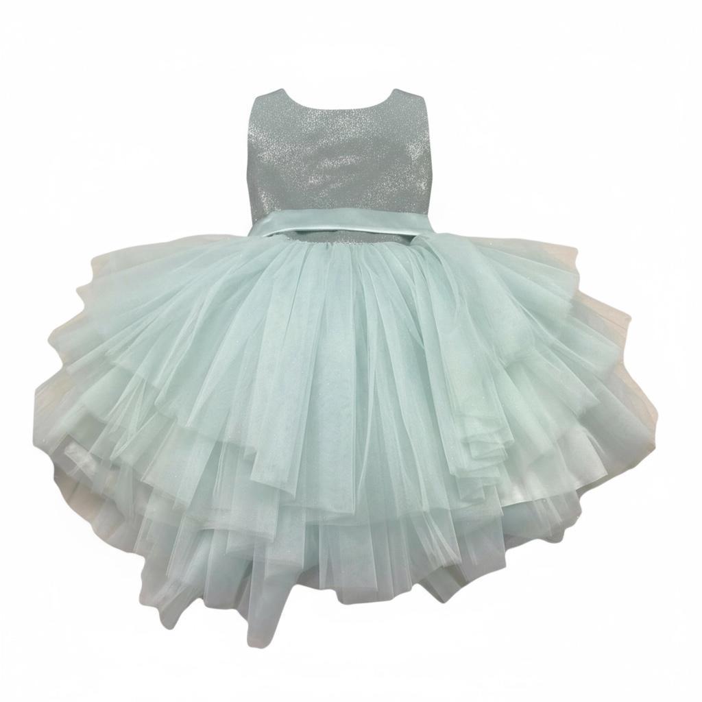 Isabel Couture Abito Cerimonia Giromanica con Brillantini per Bambina 25C432B VERDE ISABEL COUTURE 