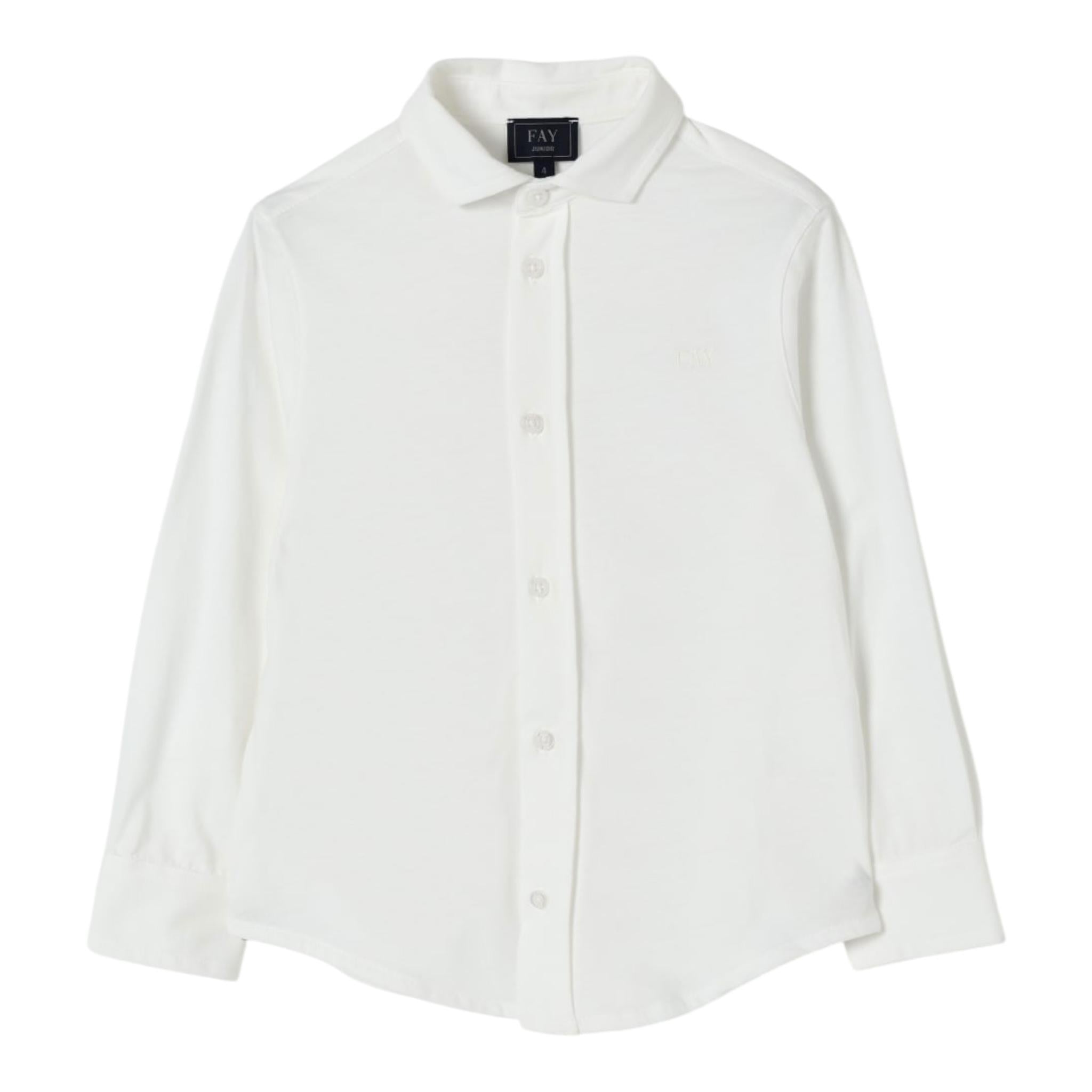Fay Camicia Tinta Unita Manica Lunga per Bambino FW5P00 BIANCO FAY 