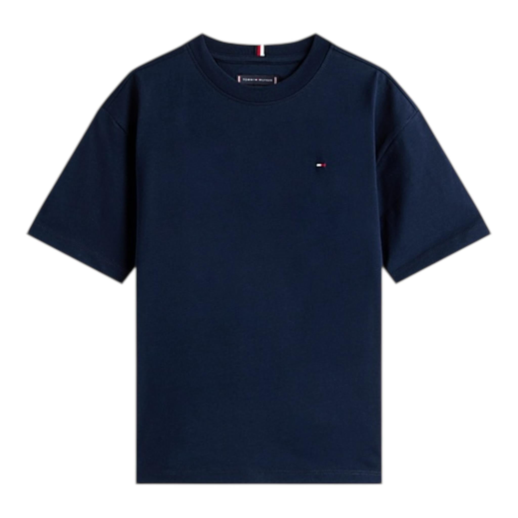 Tommy Hilfiger T-Shirt Girocollo Tina Unita con Stampa per Neonato KB0KB08575X BLU TOMMY HILFIGER 