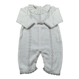 Marlu' Tutina Manica Lunga Tinta Unita con Ricami per Neonata EC2110 PANNA MARLU' 