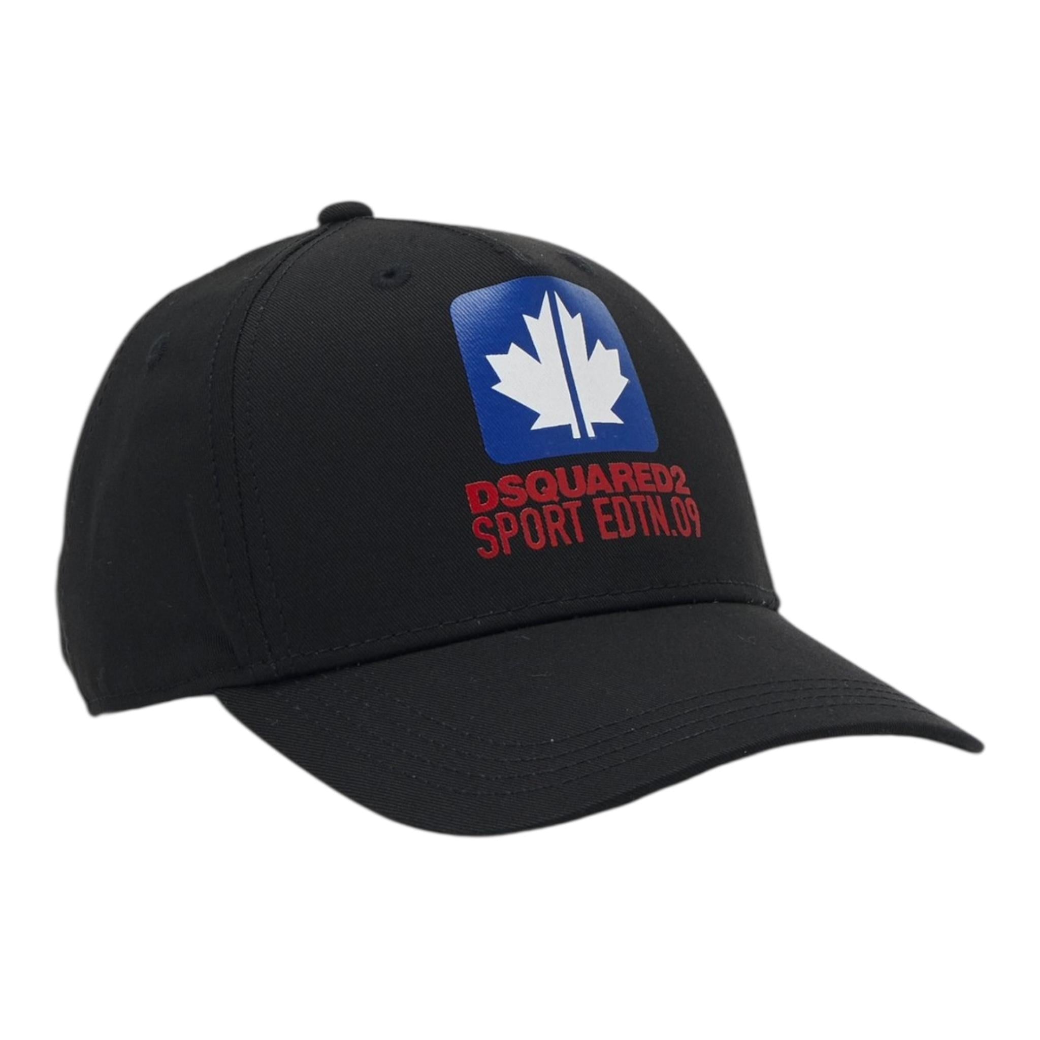 Dsquared2 Berretto Tinta Unita con Stampa Logo per Bambino DQ2195 NERO DSQUARED2 