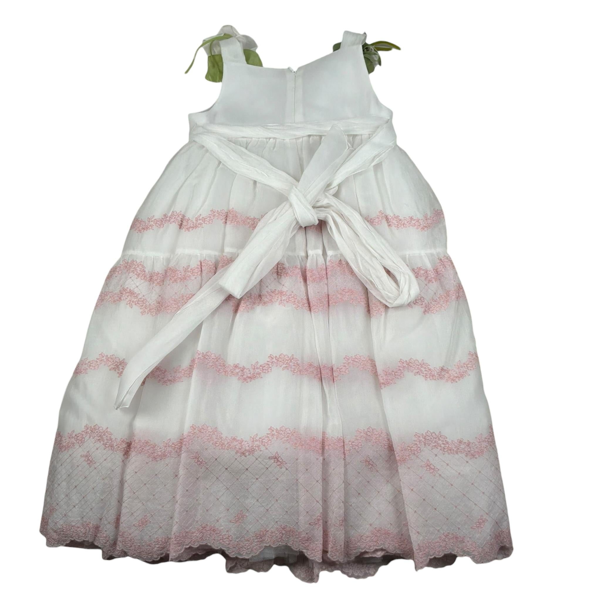 Raffaella Abito Cerimonia Tinta Unia con Ricami  per Bambina BABYAB BIANCO RAFFAELLA 