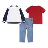 Levi'S Completo 3 Pezzi Felpa-T-Shirt-Jeans per Neonato 6EM691 BLU LEVI'S 