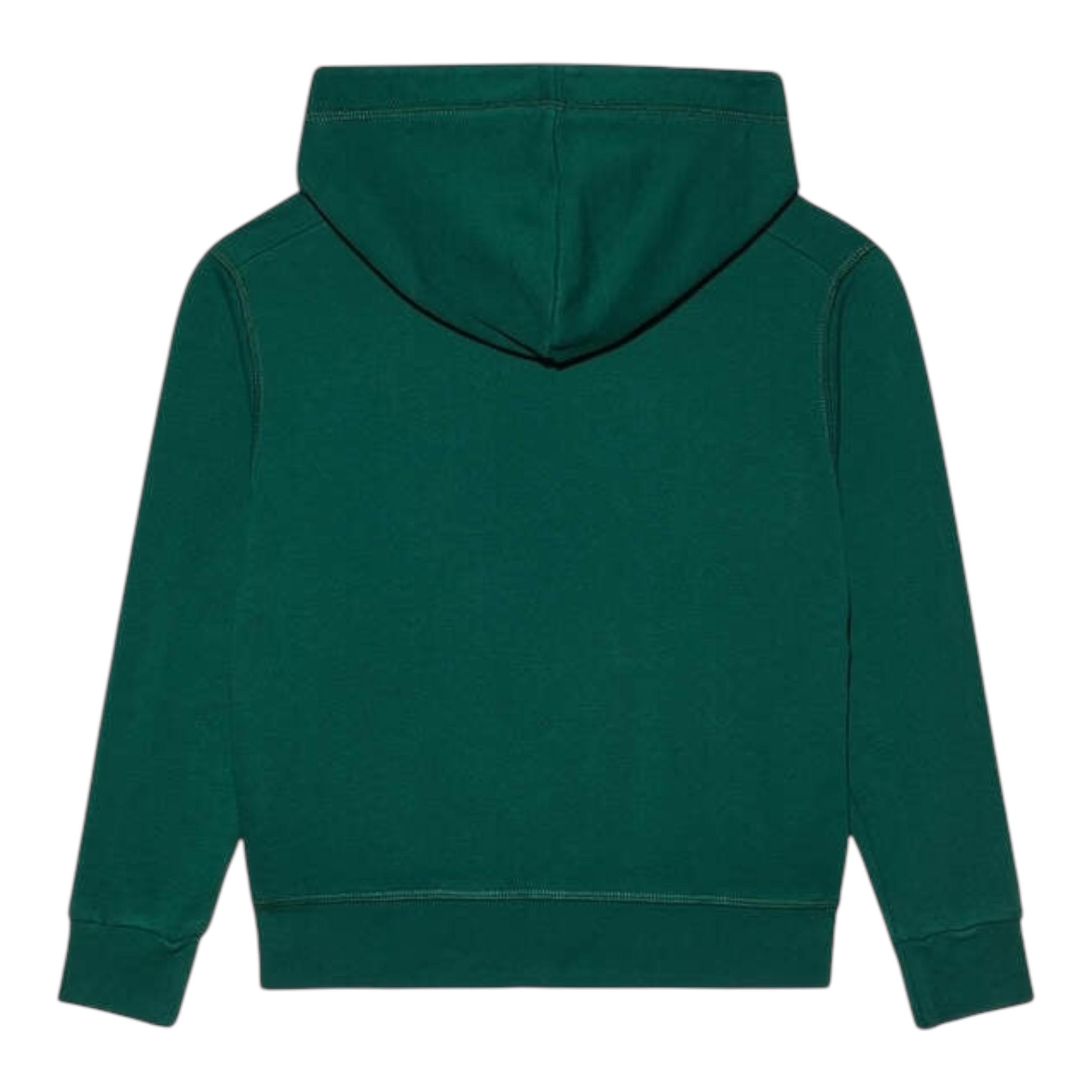 DSQUARED2 felpa tinta unita con cappuccio e stampa Verde per Bambino DQ1378 VERDE DSQUARED2 